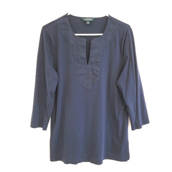 Laure Ralph Lauren navy blue shirt size XL - Picture 1 of 11